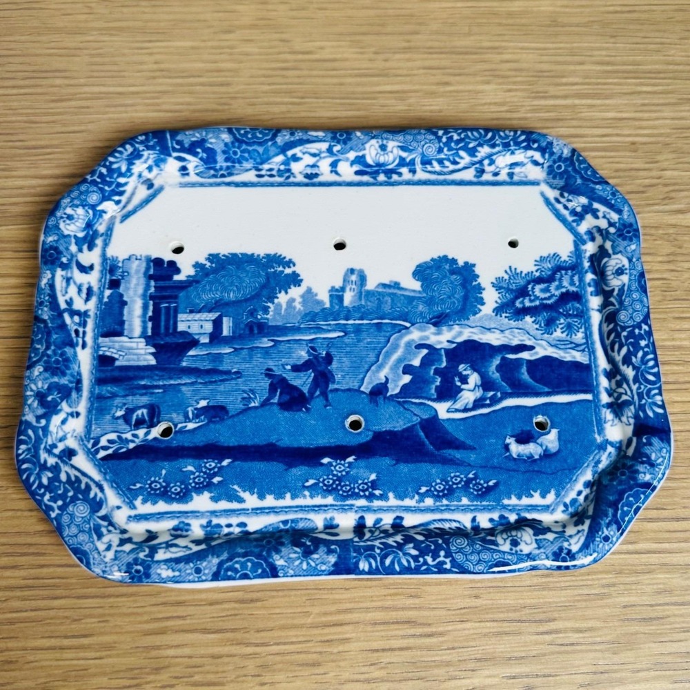 Vintage c1930 Copeland Spode Blue Italian Hygienic Cheese Dish Keeper England - Picture 7 of 16